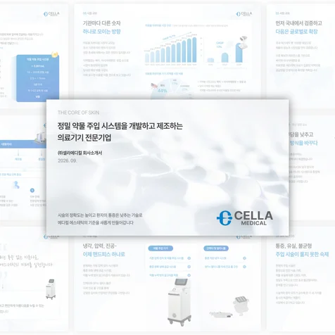 포트폴리오-뷰티 의료기기 메디컬 에스테틱 회사소개서 브랜드 소개서 PPT 디자인 제작