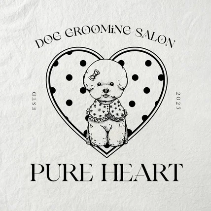 포트폴리오-애견숍 로고, 동물 일러스트로고 비숑로고