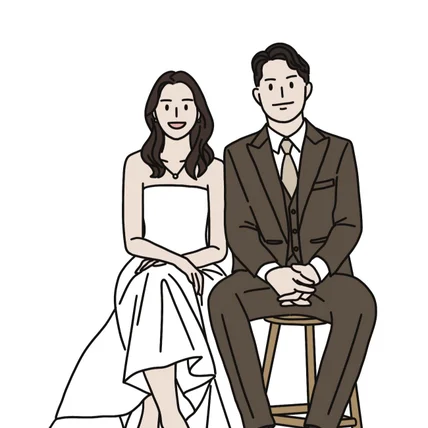 포트폴리오-웨딩사진 라인드로잉71