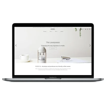 포트폴리오-Shopify 온라인 스토어 구축 - 특허보유 커피용품 제조사, 미국 및 유럽 고객 타겟