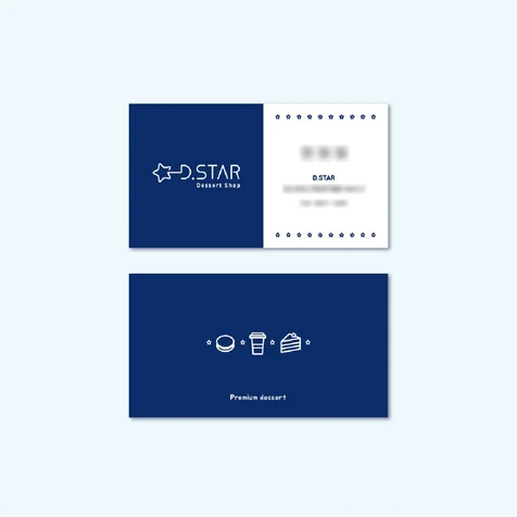 포트폴리오-디저트 전문점 명함 디자인 및 인쇄(+맞춤 로고 제작)