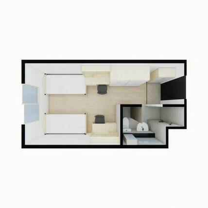 포트폴리오-대학교 기숙사 실 3D 렌더링