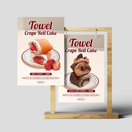 포트폴리오-캐버린하우스 수건케이크 디저트 포스터 디자인