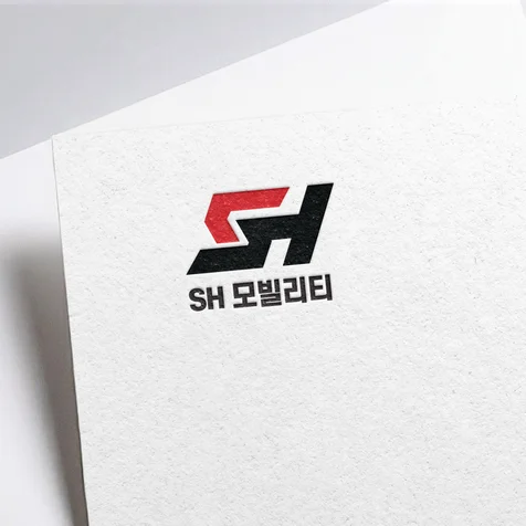 포트폴리오-[SH모빌리티] 자동차 리스 및 장기렌트카 전문 업체 로고제작