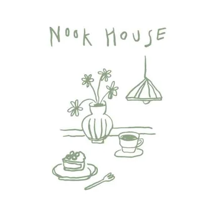 포트폴리오-디저트 카페 로고 '누크하우스(nook house)'