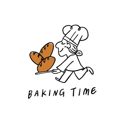 포트폴리오-베이커리 카페 로고 '베이킹 타임(Baking time)'