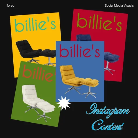 포트폴리오-강렬한 색감과 개성 넘치는 가구 브랜드 Billie's 인스타그램 디자인