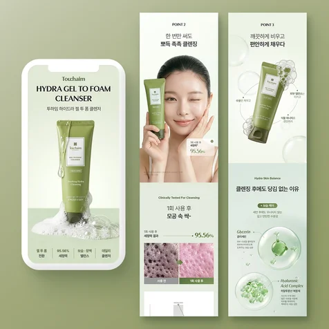 포트폴리오-[화장품·뷰티] 폼클렌저 | 기획 + 촬영 + 상세페이지 디자인