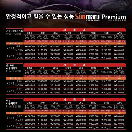 포트폴리오-자동차썬팅 가격표