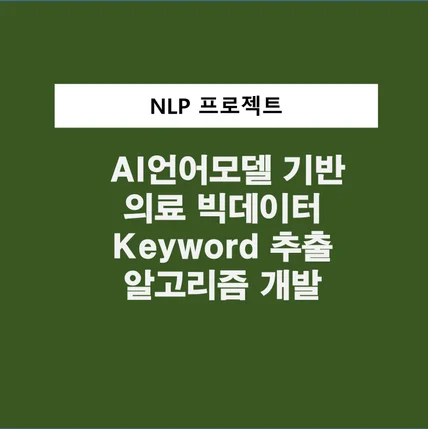 포트폴리오-AI언어모델 기반 의료 빅데이터  Keyword 추출 알고리즘 개발