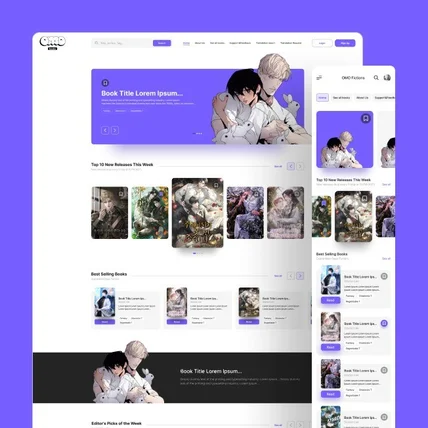 포트폴리오-애니메이션 / 웹툰 서비스 반응형 웹 제작