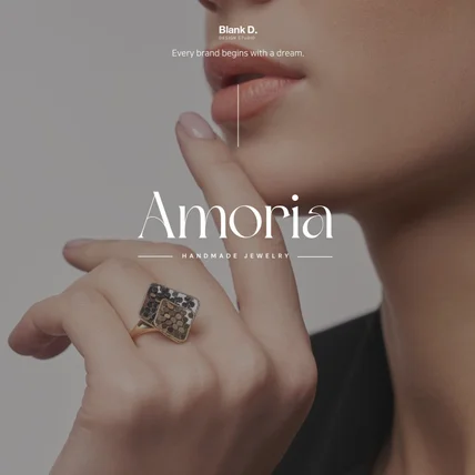 포트폴리오-[쥬얼리]  AMORIA 핸드메이드 주얼리 로고 디자인