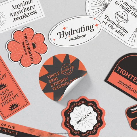 포트폴리오-메이크온 프로모션 굿즈 스티커 디자인&인쇄