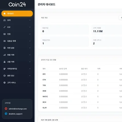 포트폴리오-코인 거래소 관리자 페이지 리뉴얼