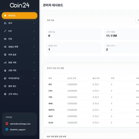 포트폴리오-코인 거래소 관리자 페이지 리뉴얼