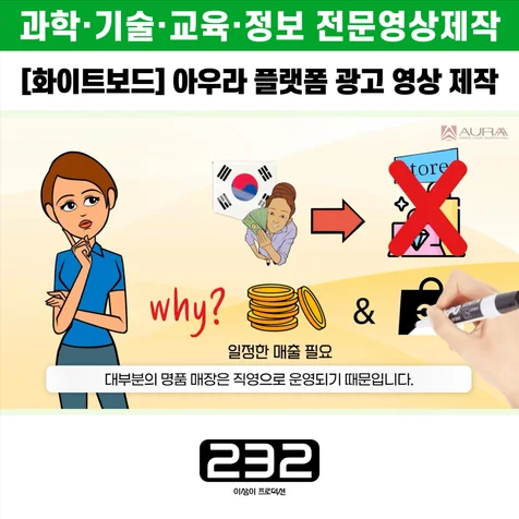 포트폴리오-[화이트보드/애니메이션] 아우라 플랫폼 광고 영상