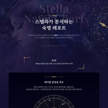 포트폴리오-점성술 결과 UI 디자인