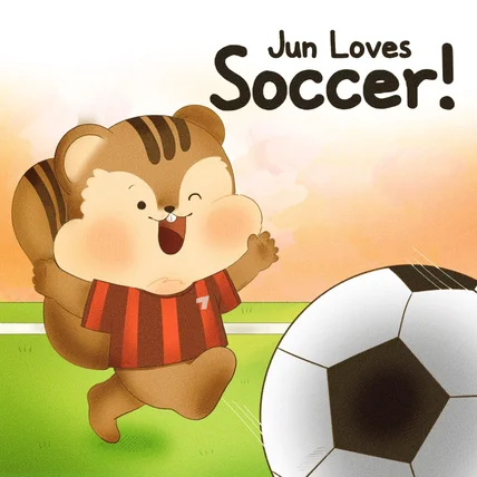 포트폴리오-[영어동화]축구를 좋아하는 준이 삽화