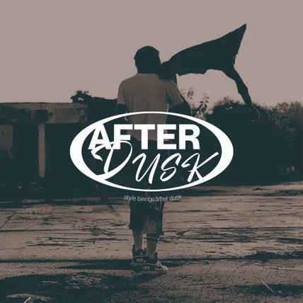 포트폴리오-[브랜드 로고 디자인] 스트릿웨어 브랜드 AFTERDUSK 워드마크 + 실사용 목업 사례