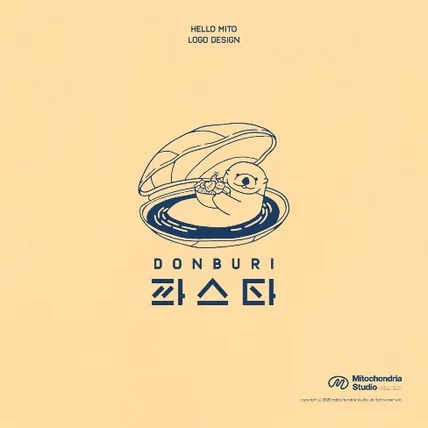 포트폴리오-퓨전파스타 전문점 <돈부리파스타> 일러스트 로고