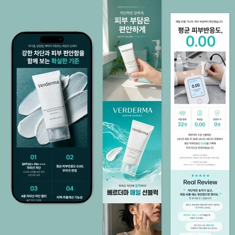 포트폴리오-(화장품/뷰티) 썬크림 기획+상세페이지 디자인 AI 올인원