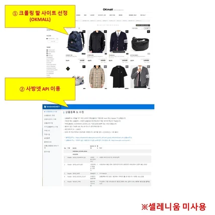 포트폴리오-오케이몰 사방넷 간 상품 연동 시스템 구축