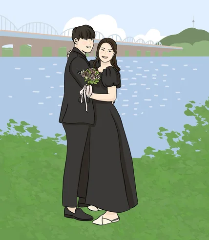 포트폴리오-웨딩사진 라인드로잉