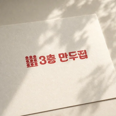 포트폴리오-만두전문점 3층만두집 로고 디자인