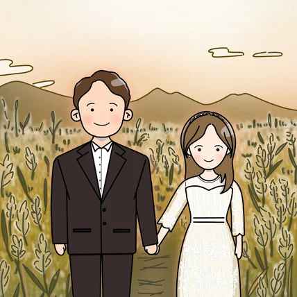 포트폴리오-커플 전신 일러스트