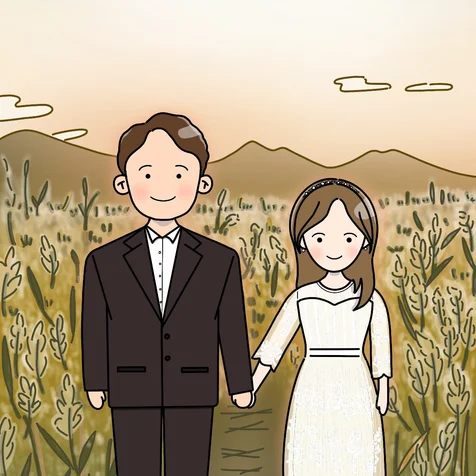 포트폴리오-커플 전신 일러스트