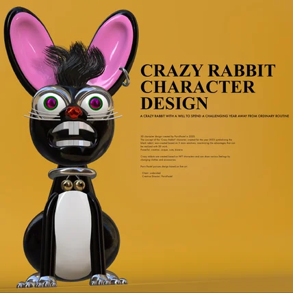 포트폴리오-3D 모델링/ 토끼 캐릭터 디자인/ NFT CHARACTER DESIGN