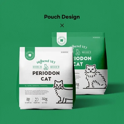 포트폴리오-페리오돈 캣 반려동물 영양제 파우치 패키지 디자인