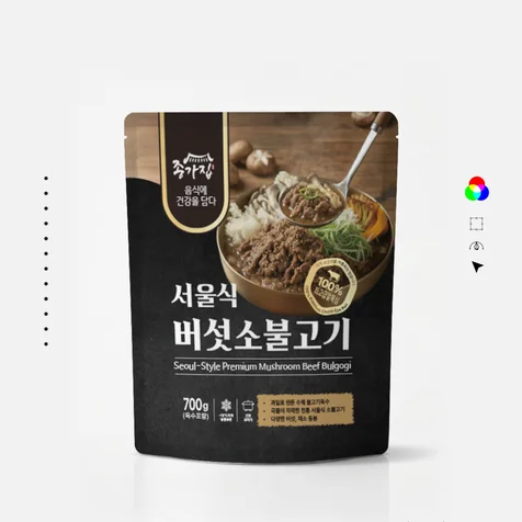 포트폴리오-서울식버섯소불고기 밀키트 파우치 패키지 디자인
