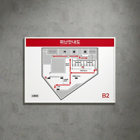 포트폴리오-위기 상황에서도 한눈에 이해되는 피난 동선 안내도 디자인