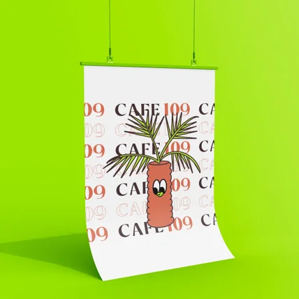 포트폴리오-로고디자인_야자수카페(cafe109)_캐릭터형 로고