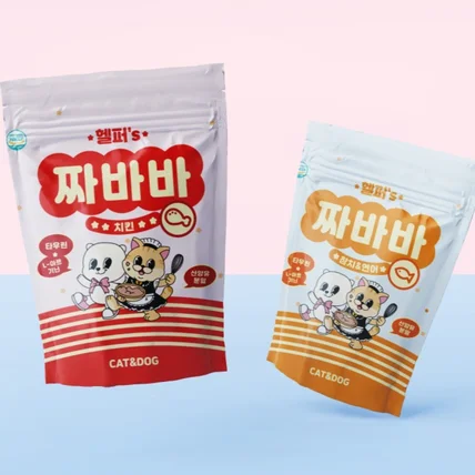 포트폴리오-펫푸드 츄르 강아지 고양이 반려동물 스틱 박스 파우치 패키지