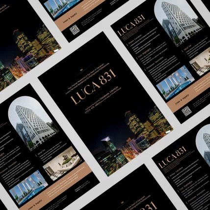 포트폴리오-LUCA831 오피스텔 분양 홍보 전단지디자인