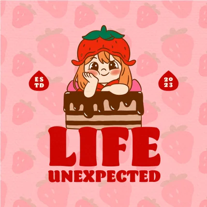 포트폴리오-케이크 & 디저트 카페 ' LIFE Unexpected' 캐릭터로고디자인