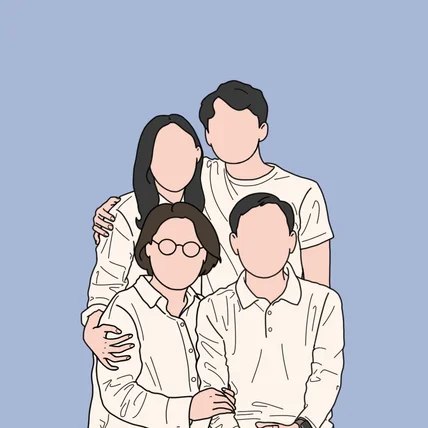 포트폴리오-가족사진 드로잉