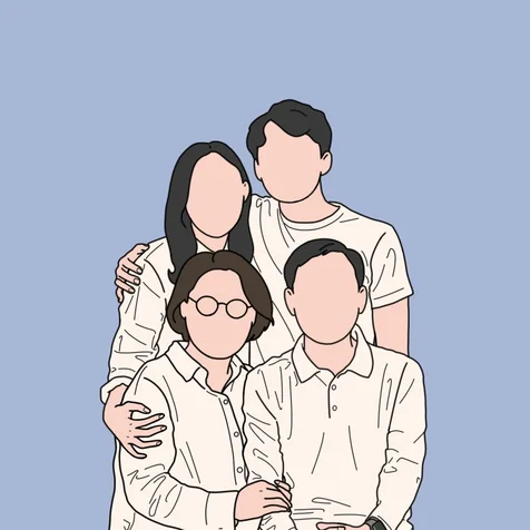 포트폴리오-가족사진 드로잉