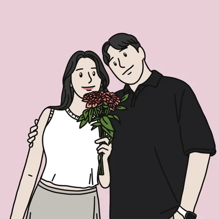 포트폴리오-커플사진 라인드로잉3