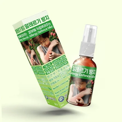 포트폴리오-의료기기 알레르기방지 디펜스 스프레이 라벨 & 패키지디자인