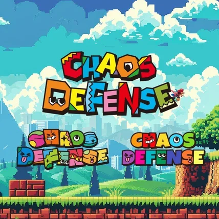 포트폴리오-디펜스 게임 타이틀 로고 ai ci bi 제작 아기자기한 컬러풀한 스타일 타이포디자인