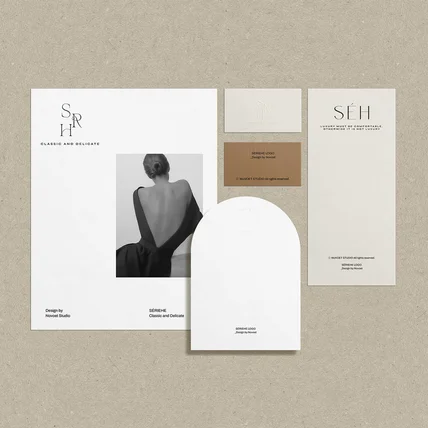 포트폴리오-여성 의류 브랜드 쇼핑몰 로고 _ SERIEHE 로고디자인 로고제작