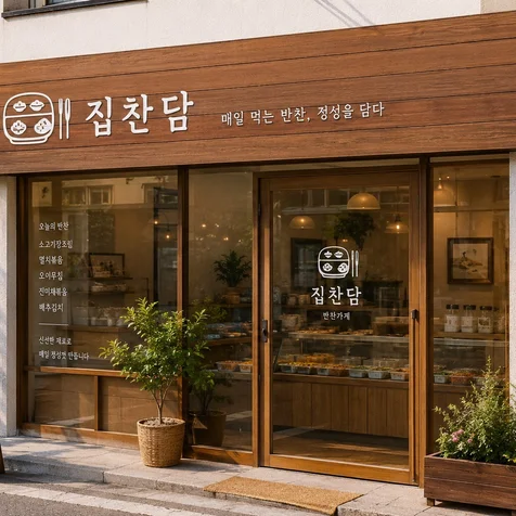 포트폴리오-집찬담 정갈하고 따뜻한 반찬가게 브랜드 로고 디자인